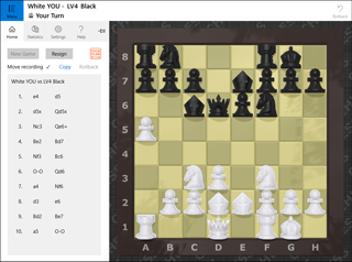 Chess Cake Piece game main view and sidebar